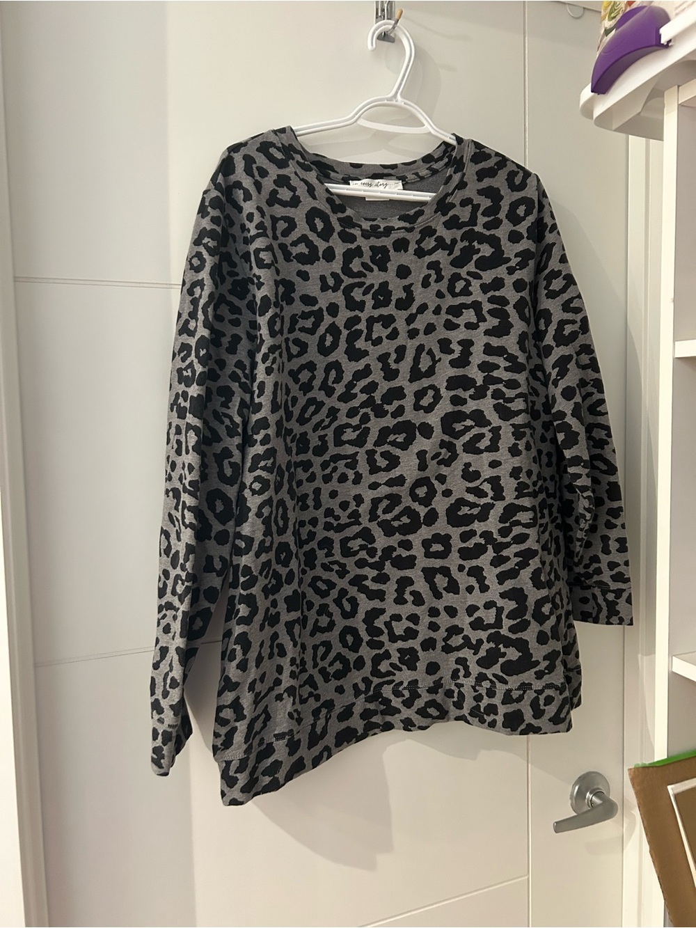 Leopard print long sleeve top